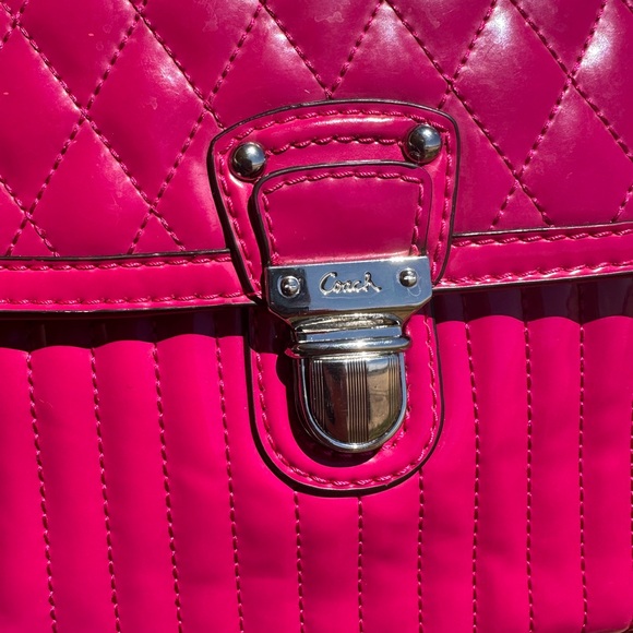 Coach Handbags - Rare 2005 Coach Poppy Liquid Gloss Quilted Patent Leather Bag -Fuchsia - Vintage
